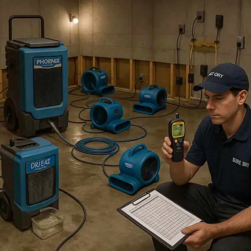 Structural Drying and Dehumidification process in Golf Manor, OH
